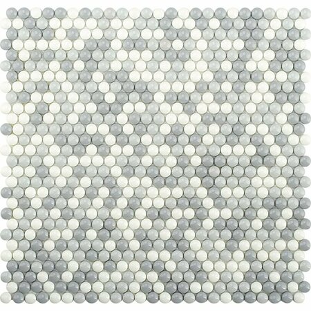 APOLLO TILE White; Blue 11.6 in x 12.1 in Recycled Glass Matte Floor and Wall Mosaic Tile 9.75 sqft/case, 10PK APLVRE8813A